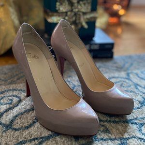 CHRISTIAN LOUBOUTIN Nude Rolando 120 Patent Leather Heels Size 36 (EU), 6 (US)
